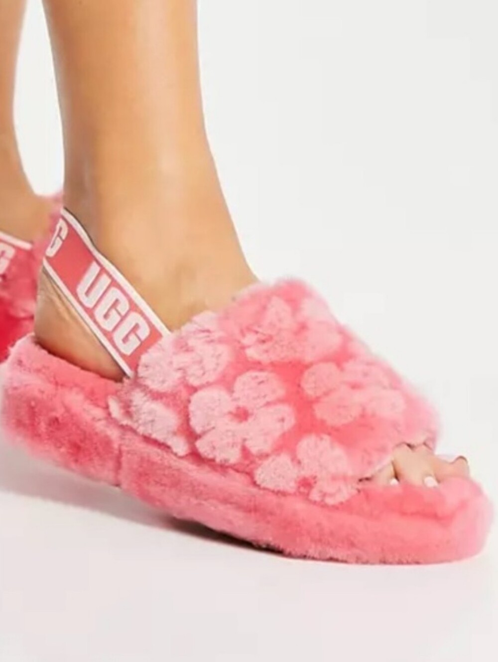 🐑UGG Scuffette II Floral Foil Seashell Pink Slippers Women’s Size 8